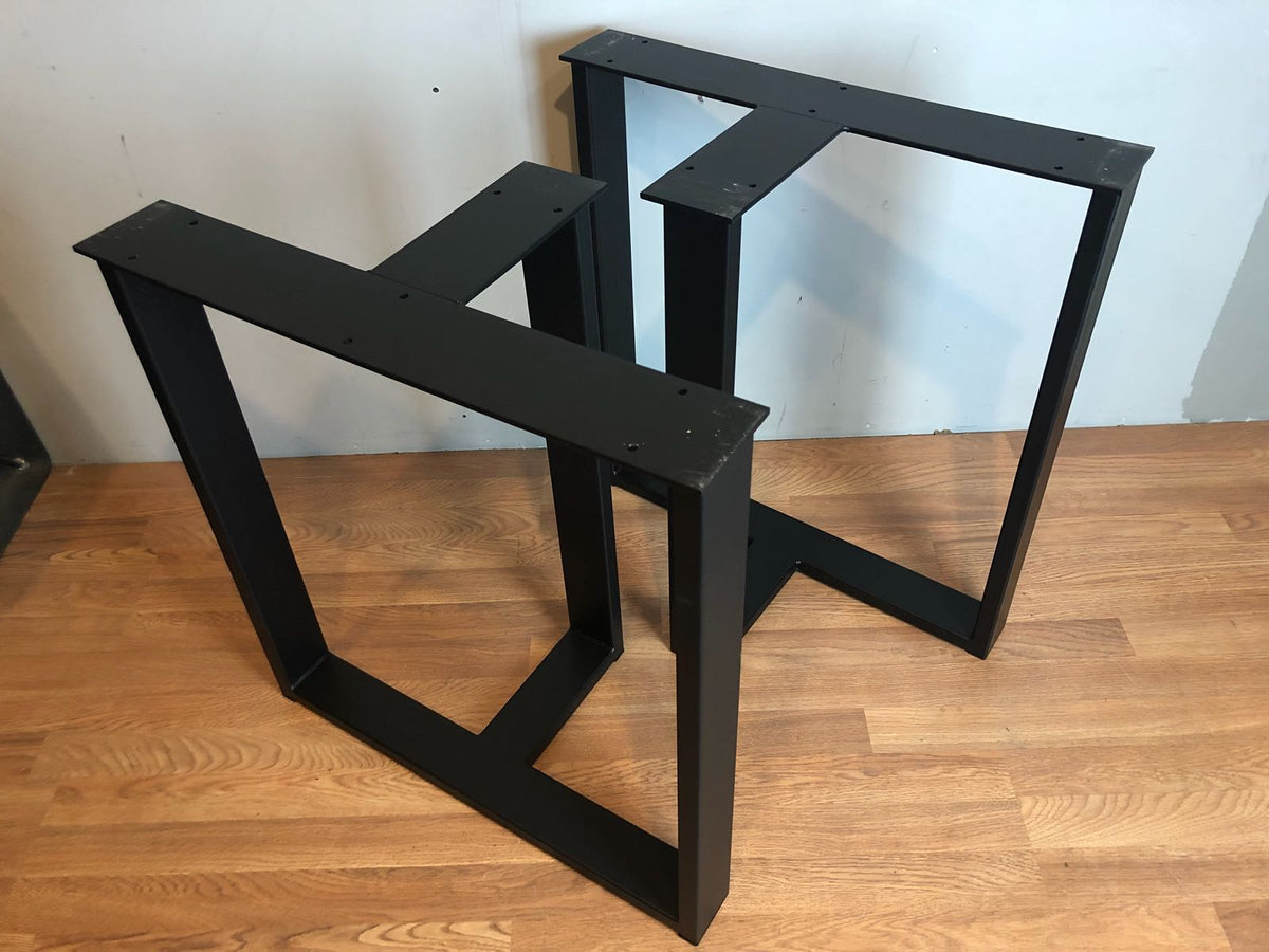 Tri-square walnut wood table base – R-Home Furniture