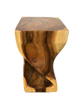 Acacia Wood Twist Counter Stool 12 X 12 X 24 in Teak Oil | Side Table | End Table | Plant Stand | Dining Table Seating