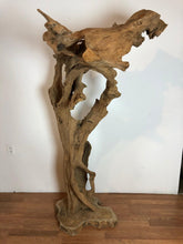 Teak wood free form floor standing art piece rare and one of a kind sculpture