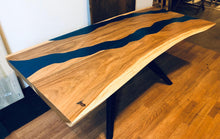 Live edge table with epoxy