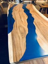 Live edge table with epoxy