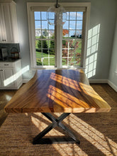 Live edge acacia wood dining table