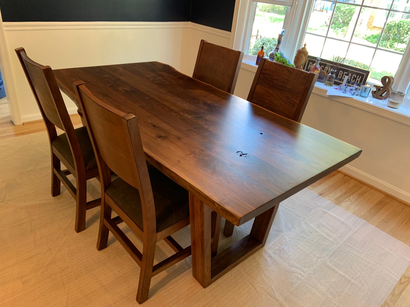 Live edge walnut wood dining table top 84 – R-Home Furniture